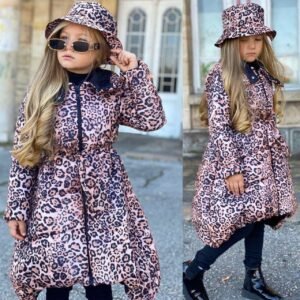 معطف بناتي معرق